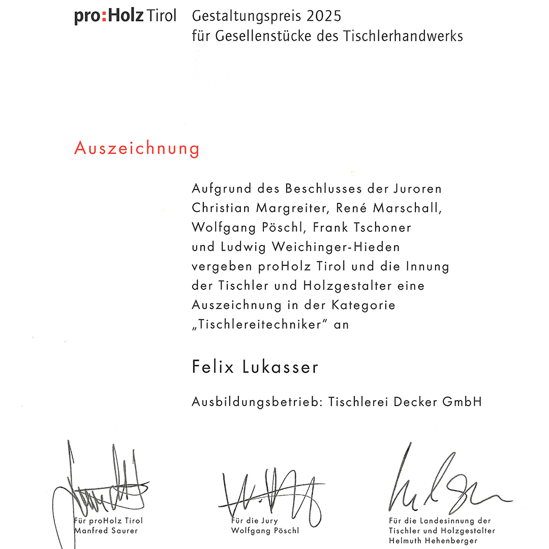 08_Urkunde Auszeichnung Lukasser Felix